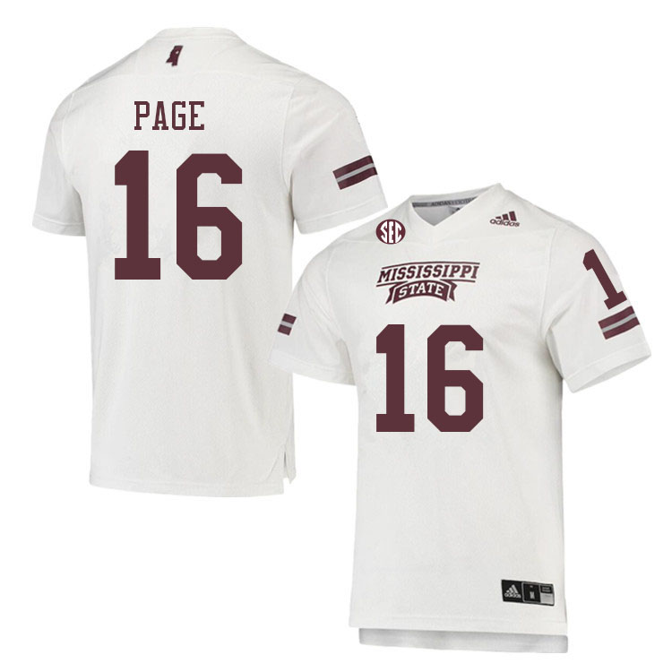 Men #16 DeShawn Page Mississippi State Bulldogs College Football Jerseys Sale-White - Click Image to Close